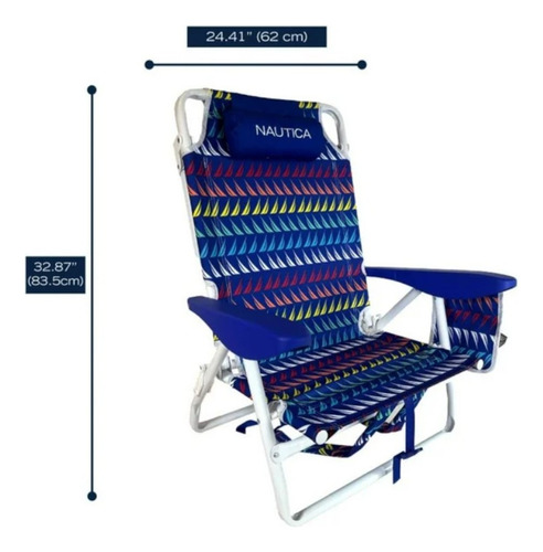 Silla De Playa Náutica 5 Posiciones Plegable Tropical Msi