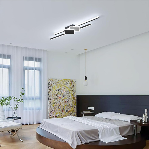 Lámpara De Techo Led Decorativas,45W Lineal Regulable Con Control Remoto