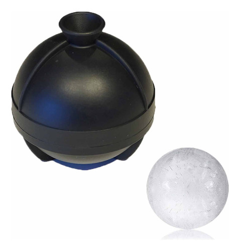 Cubetera De Silicona Con Tapa Ionify Para 1 Esfera De 6cm Color Negro