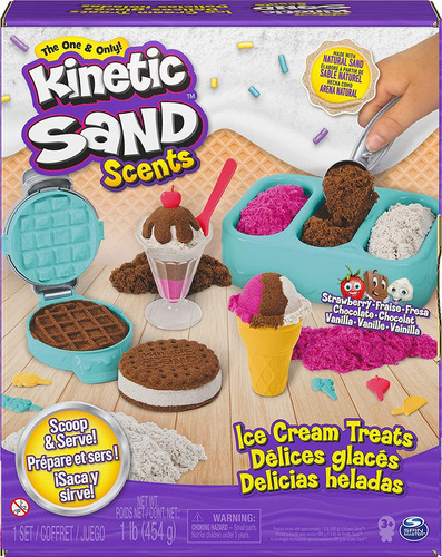Spin Master Kinetic Sand fábrica helados y postres arena herramientas