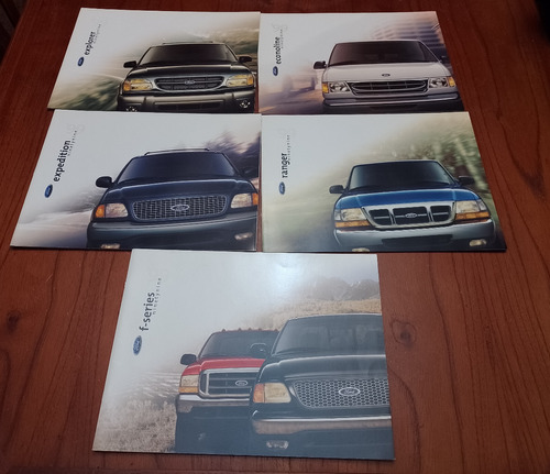 5 Folletos Ventas Ford Camionetas Estados Unidos 1999 Ingles