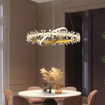 Comprar Candelabro Nordico Moderno Cristal 2 Anillo Led Iluminacion