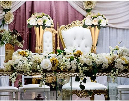 Rozrety 10 Piezas Florero Dorado Centros De Mesa De Boda Par