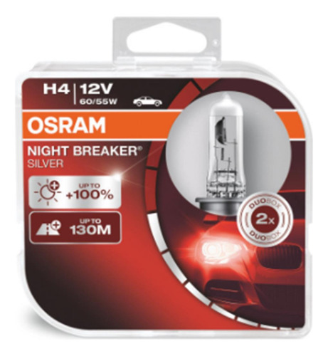 Lampadas Osram Night Breaker Silver H4 P43t 12v 60/55 320..