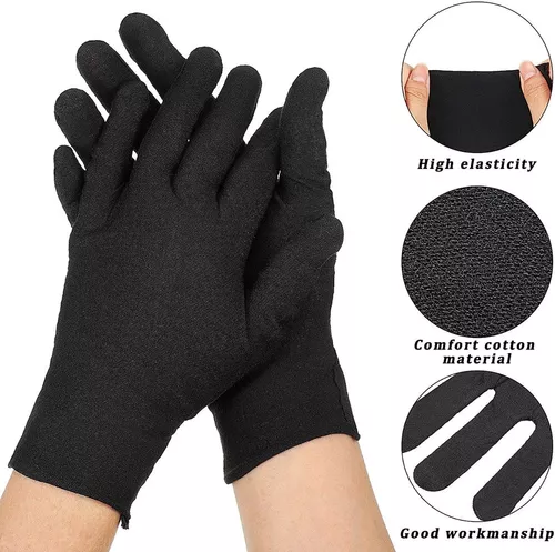 Guantes negros con fila decorativa de flores pequeñas – Azzento