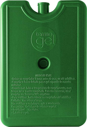 Placa Gelo Artificial Rígido Reutilizável 550 Ml - 10 Und. Cor Verde