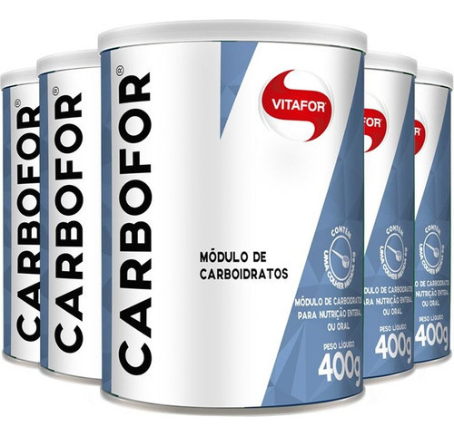 Kit 5 Carbofor Vitafor Módulo De Carboidratos 400g Sabor Natural