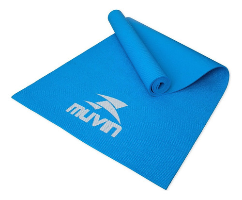 Tapete Para Yoga Em Pvc Muvin - Ginástica Pilates Fitness Cor Azul