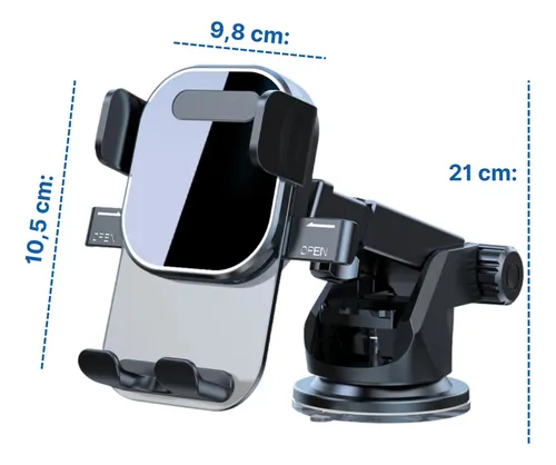 Soporte Celular P/ Auto Con Sopapa Brazo Extensible 360°