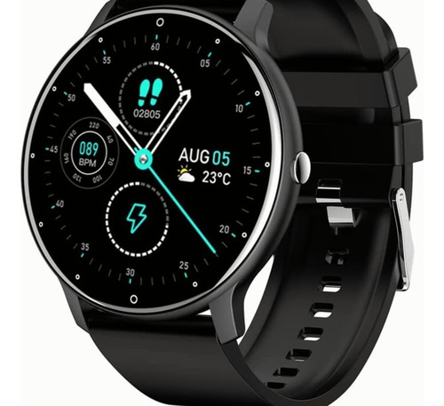 Smartwatch Genérica Zl02 Malla Negra De Silicona Y Bisel