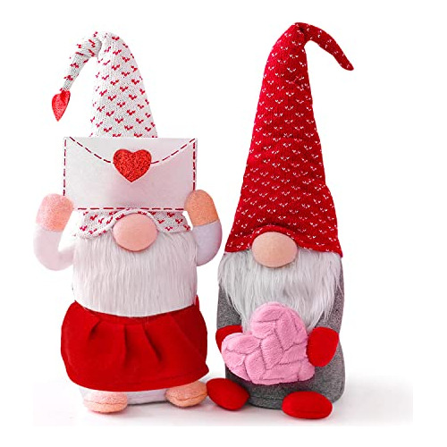 Ndeno 2pcs Valentines Day Gnome Plush Decoración, Kr21z