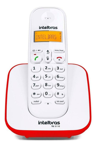 Telefone Sem Fio Digital Intelbras Ts 3110 Bivolt Vermelho