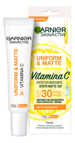 Protetor Hidratante Facial Garnier U&m Vitamina C Fps30 15g