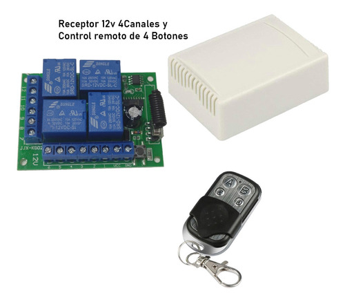 Modulo Rf Switch 12v On/off Control Remoto 4 Canales 433mhz