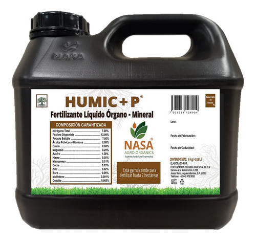 Fertilizante Orgánico Npk Humic+ P 6kg Desarrollo De Raíz