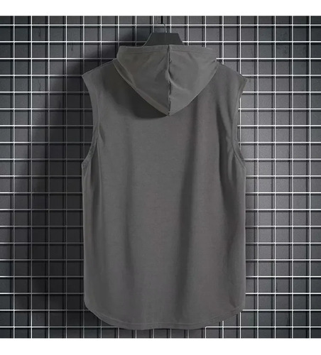 Chaleco Tipo Camiseta Con Capucha Sin Mangas De Verano Para