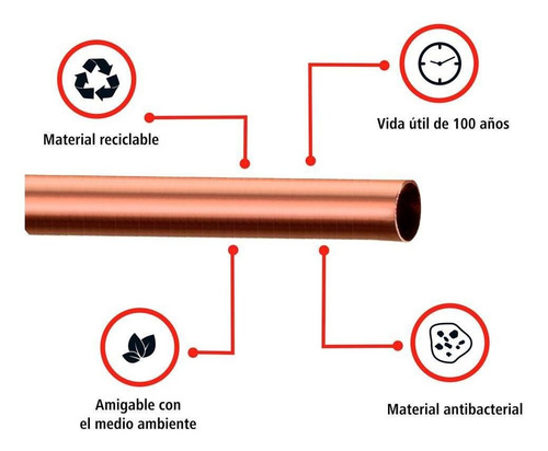 Tubo De Cobre Tipo m, Tramo De 3.05 M 1/2