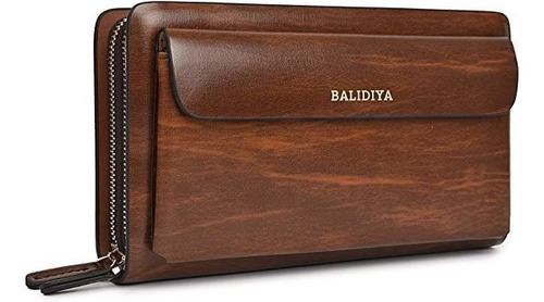 Balidiya Hombres Bolso De Embrague De Cuero Billetera