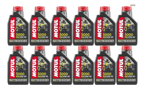 Aceite Moto 4t 5000 20w50 Sintetico Motul Caja 12l