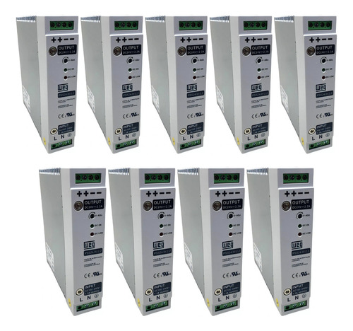 Kit 9x Fonte Chaveada 24vcc 2,2a Bivolt 50w Pss24w22 Weg