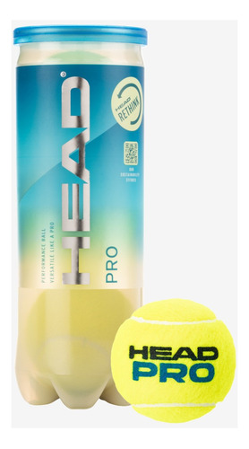 Bola De Tenis Head Pro 3 Bolinhas