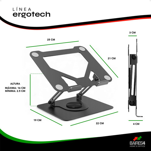 Soporte Notebook Base Portatil Regulable Premium Baires4
