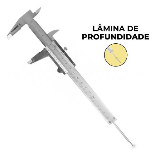 Paquímetro Manual Analógico Profissional Aço Inox 150mm