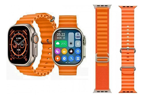 Relógio Inteligente Smartwatch 7 Pulseiras W69 Series 9 49mm Caixa Prateado Pulseira Multicolor Bisel Prateado Desenho Da Pulseira Milanese