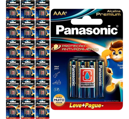 114 Pilhas Alcalinas Premium Aaa 3a Palito Panasonic 19 Cart