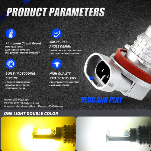 Faros Antiniebla Led Automotrices H3 H4 H7 H11 Hb3 Hb4 881