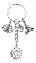 Comprar Llavero 7 Chakras Meditación Yoga Budismo Dije Yoga Om Karma Plateado Anahata Chakra Corazón