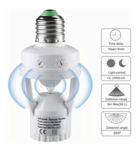 Socket con sensores de movimiento y luminosidad Steren