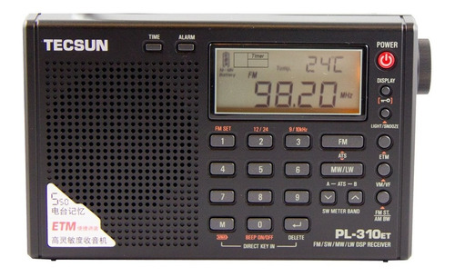 Rádio Receptor Tecsun Pl-310et Fm Stéreo Am Sw Lw Dsp
