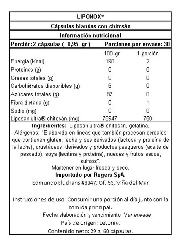 Plan 3 Meses Captador De Grasa Liponox Fat Binder