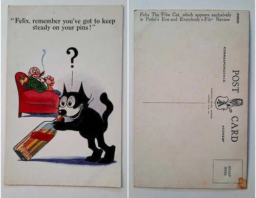 Felix The Cat Postcard Vintage Tarjeta Felix El Gato 1920s