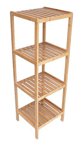 Estante Repisa Mueble Organizador De Bambú 4 Niveles 