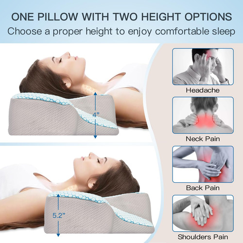 Almofada De Pescoço Feelikey Memory Foam Cooling Cervical Bl