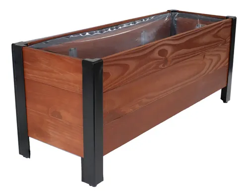 Sunnydaze Macetero Rectangular De Madera De Acacia, Cama De