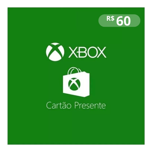 Cartão Presente Xbox Gift Card Microsoft Brasil R$ 60 Reais