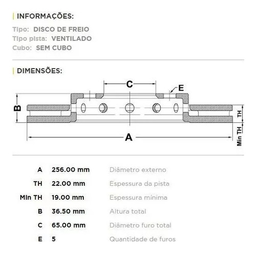 Disco Freio Dianteiro Polo Sedan 1.6 8v 2009 2010 2011 2012