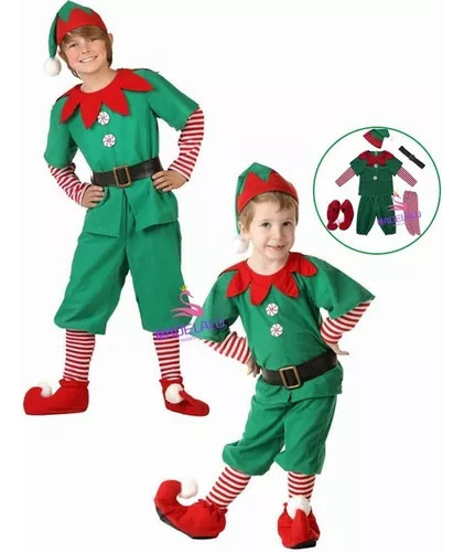 Disfraz Duende Navidad Duenda Elfo Ayudante Santa Claus