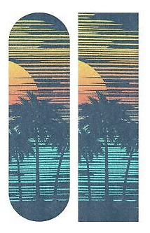 Biekaya Beach Palm Trees Skateboard Grip Tape Sheet Bubb Ssb