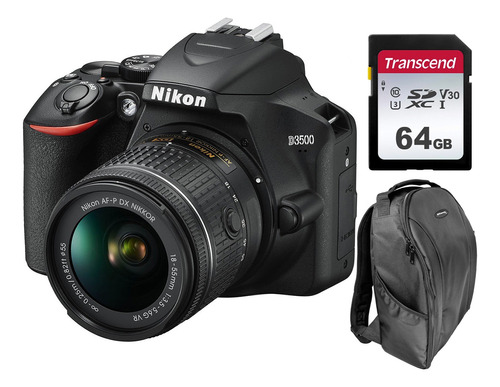 Kit: Nikon D3500 Dslr + Lente 18-55mm + Maletin + Memoria Sd