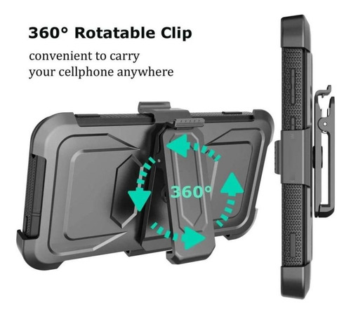 Case Moto G7 Power 3p Funda 360° C/ Gancho Correa C/ Vidrio