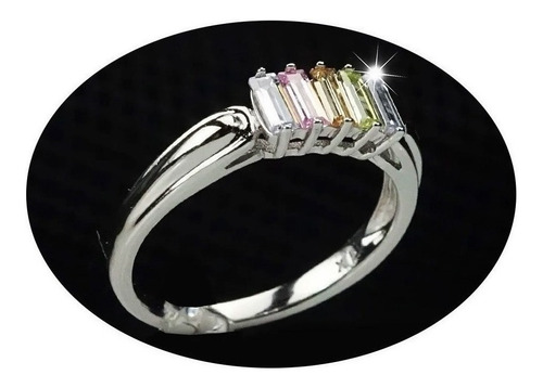 Anillo Penta Colors Regalo Dama Mujer  Oro Y Plata Ley .925