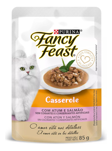 Alimento Húmedo Gato Fancy Feast Casserole Atunsalm 5 X  85g