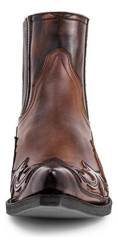 B Botas Vaqueras Tacón Alto Bordadas Punta En Punta Botines