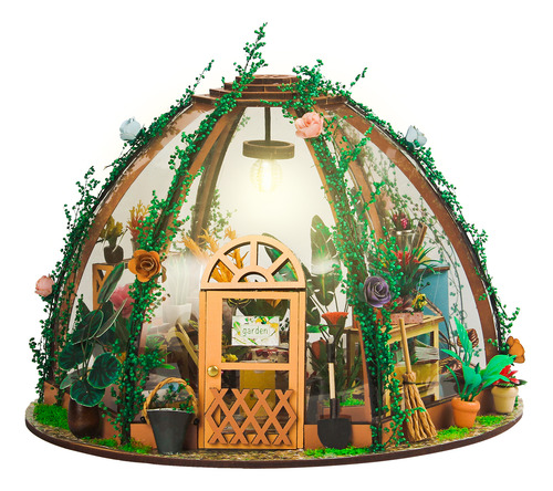 Kit De Casa De Muñecas En Miniatura De Bricolaje Con Luz Led