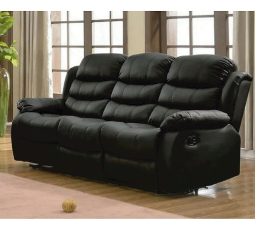 Imagen 2 de 4 de Sillon 3 Cuerpos Sofa Reclinable En Pu Living Beverly