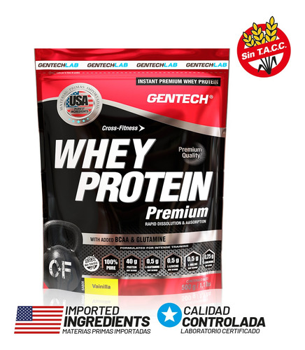 Whey Protein Premium Gentech 500g Proteína De Suero Sin Tacc